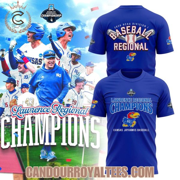 Kansas Baseball Lawrence Regional Champions 2026 Tshirt, Hoodie