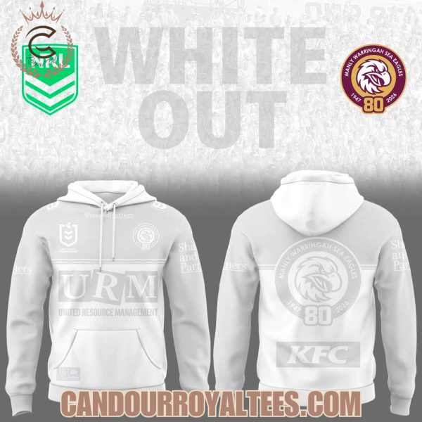 Manly Warringah Sea Eagles White out Hoodie