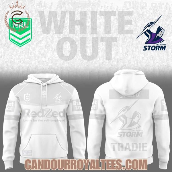 Melbourne Storm White out Hoodie