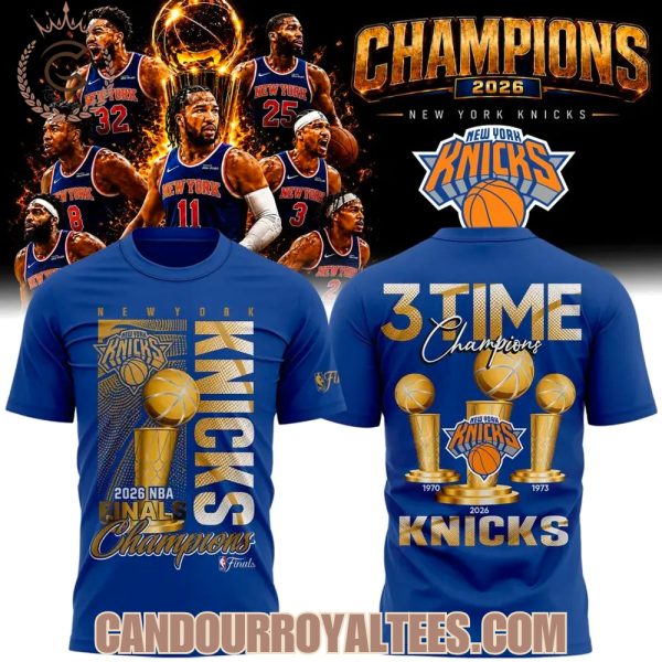 New York Knicks 2026 NBA Champions 3-Time Champions Shirt