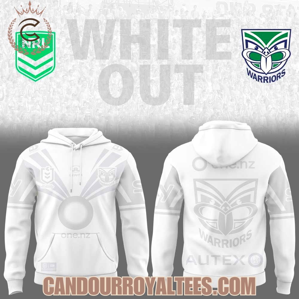 New Zealand Warriors White out Hoodie New Zealand Warriors White out Hoodie
