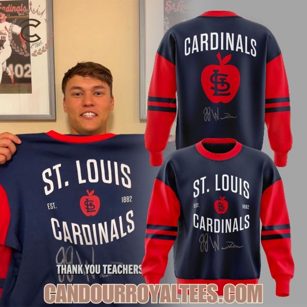 St. Louis Cardinals JJ Wetherholt sends his signature on Teacher’s Day Sweatshirt