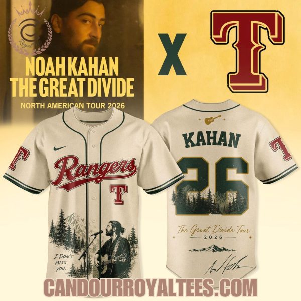Texas Rangers x Noah Kahan The Great Divide Tour 2026 Jersey