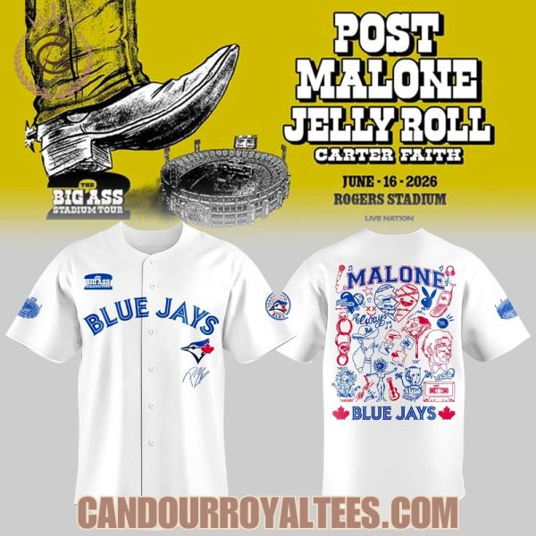 Toronto Blue Jays x Post Malone The BIG ASS Stadium Tour 2026 At Rogers Stadium Jersey