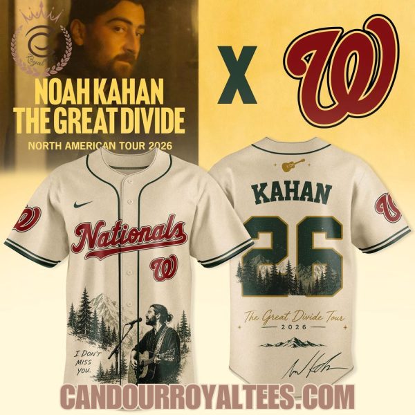Washington Nationals x Noah Kahan The Great Divide Tour 2026 Jersey