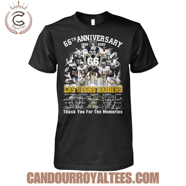 Las Vegas Raiders 66th Anniversary 1960-2026 Thank You For The Memories T-Shirt
