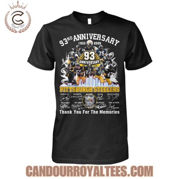Pittsburgh Steelers 93nd Anniversary 1933-2026 Thank You For The Memories T-Shirt