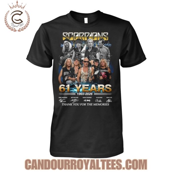 Scorpions 61 Years 1965-2026 Thank You For The Memories T-Shirt