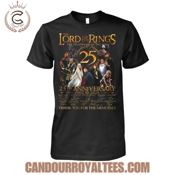 The Lord Of The Rings 25th Anniversary 2001-2026 Thank You For The Memories T-Shirt