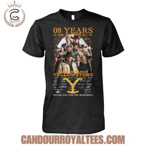 Yellowstone 8 Years 2018-2026 Thank You For The Memories T-Shirt